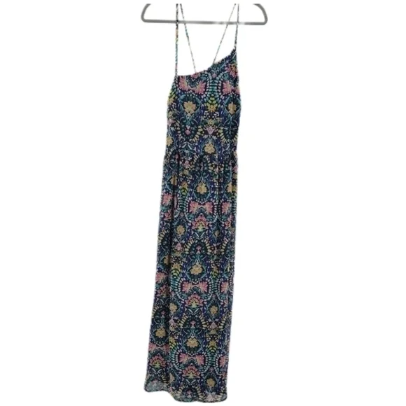 Old Navy Fit &‎ Flare one-shoulder floral maxi dress in Tile Blue sze Large Tall - Picture 2 of 10